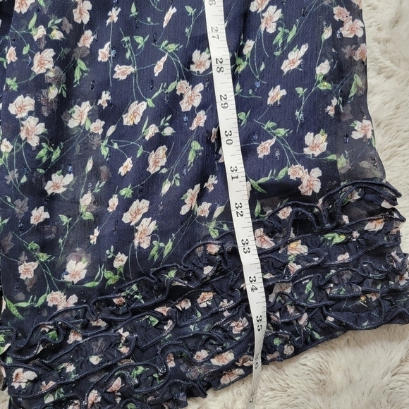 Foxiedox Carolina Navy Blue Ditsy Flower Print Wide Leg Pants NWT Size 4 - Picture 12 of 13